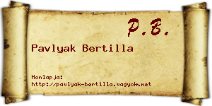 Pavlyak Bertilla névjegykártya